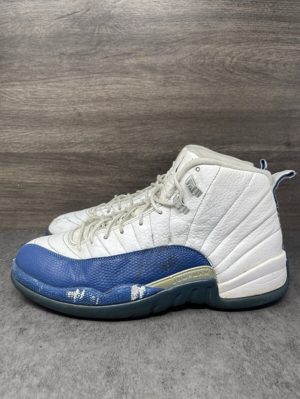 Air Jordan 12 Retro French Blue Size 11 Mens White Basketball Shoes 130690-113